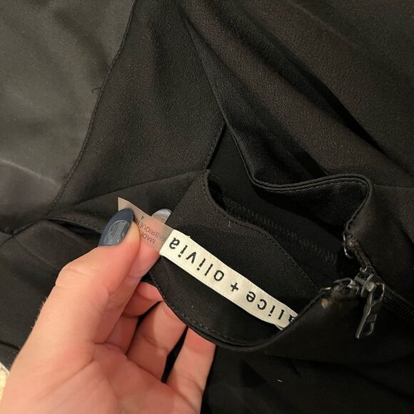 alice and olivia black jumpsuit cross open back - Picture 6 of 7